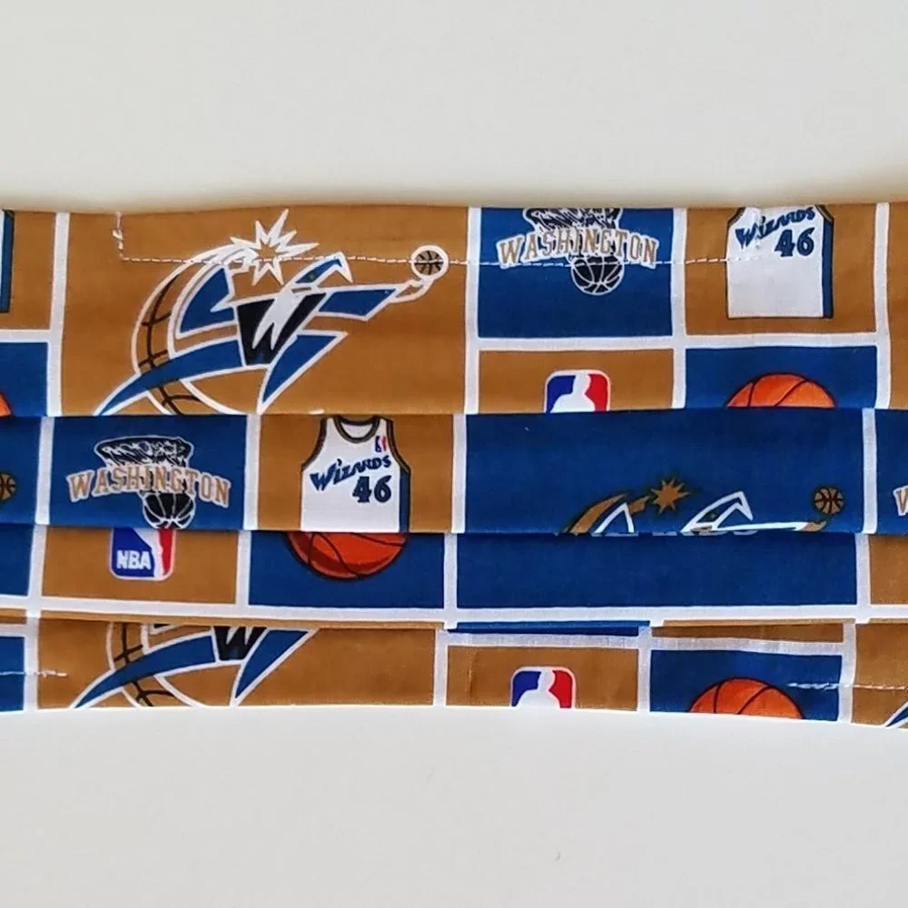 Hand Crafted Face Mask Washington Wizards Adult Unisex Blue Orange Mask